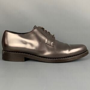 JIMMY CHOO Size 10 Brown Metallic Leather Lace Up Shoes